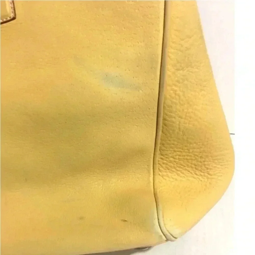 Salvatore Ferragamo yellow/ beige leather satchel handbag